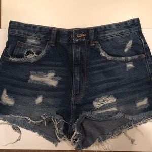 Zara distressed denim shorts (trafaiuc denimwear)